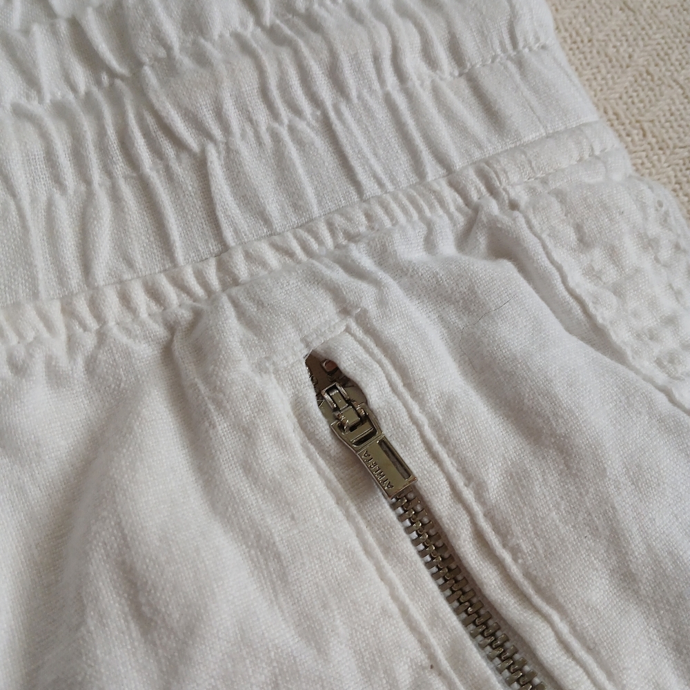 Athleta Cabo White Linen Joggers - Size 6 - Picture 3 of 9
